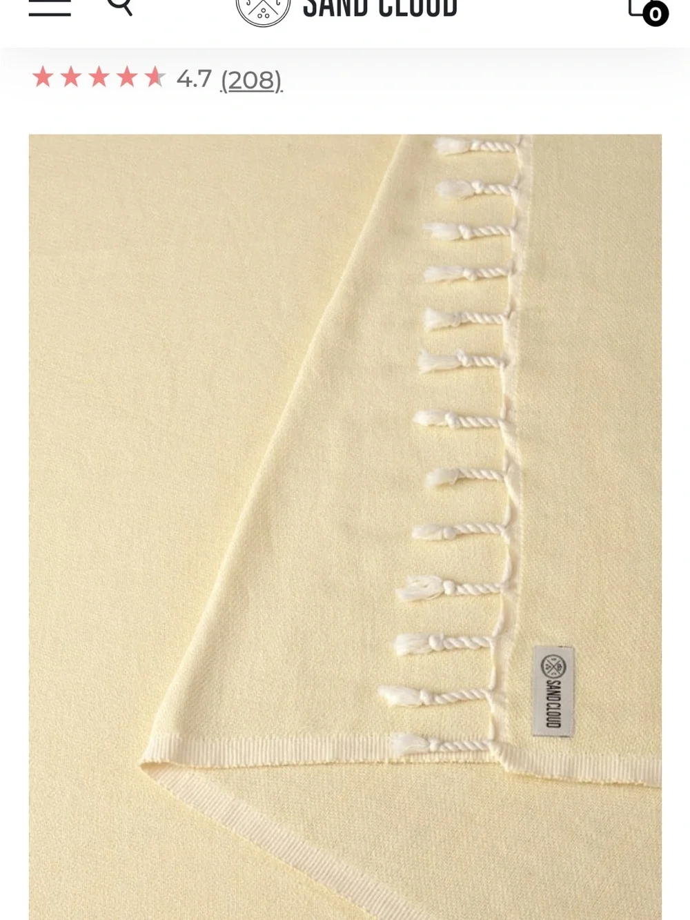 SandCloud Cream Straw Turkish-Style Throw Blanket 100% organic cotton large size